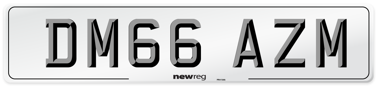 DM66 AZM Number Plate from New Reg